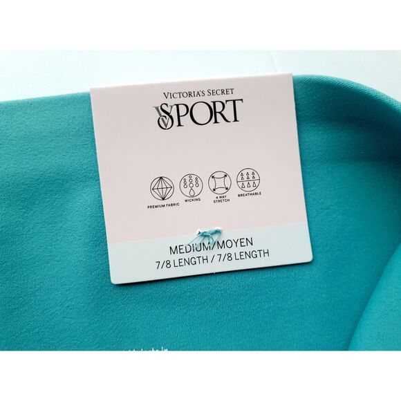 Victoria's Secret TurquoiseTeal High Compression 360° Stretch 7/8 Leggings M NWT - Picture 9 of 11
